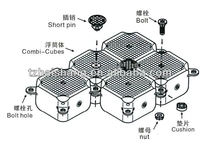Ponton industriel Hiseadock en HDPE, 500 mm, 500x500x400 mm, capacité de charge de 350 kg, résistant aux UV, quai marin modulaire, ponton flottant