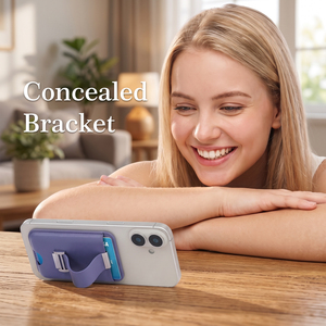 Portefeuille MagSafe avec béquille dissimulée, porte-cartes magnétique, pochette en cuir fine compatible avec le porte-cartes <span class=keywords><strong>iPhone</strong></span> - Product Image 1