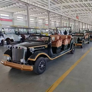 Luxury 6-8 Passenger Black Gold Trim Vintage Car Retro Sightseeing Vehicle for Wedding & Resort - Product Image 1