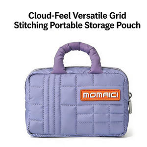 Elegante Bolsa <span class=keywords><strong>de</strong></span> Almacenamiento Acolchada con Diseño <span class=keywords><strong>de</strong></span> Cuadrícula y Logotipo Personalizable, Organizador Multiusos para Regalos Corporativos y Uso Diario - Product Image 1