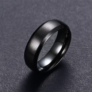 Polished and Brushed Fashion Black <b>Men</b> Stainless Steel <b>Silver</b> <b>Rings</b> logo for Male, Custom Designer Finger Championship <b>Ring</b> - Product Image 5