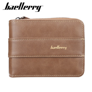 Baellerry <b>Men's</b> Short <b>Wallet</b> Pu Leather Multi Card Slot Zipper <b>Wallet</b> <b>For</b> Everyday Use - Product Image 1