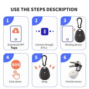 Buscador de rastreador antipérdida de aplicación Tuya inalámbrico para billetera, Etiquetas de equipaje, mascotas, teléfono móvil, buscador de llaves inteligentes y localizador de artículos - Product Image 6