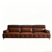 Canapé modulaire en cuir véritable italien moderne, ensemble de salon, mobilier de maison, canapé 3 places en cuir pleine fleur