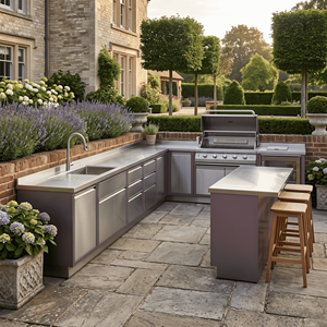 Cucina Esterna Modulare in Acciaio Inox Europeo, Ecologica, con Isola BBQ <span class=keywords><strong>per</strong></span> Patio e Villa - Product Image 1