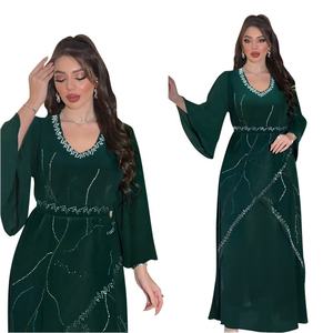 Abaya musulmane à paillettes pour femmes, vêtements islamiques en patchwork, robes maxi en <span class=keywords><strong>jellaba</strong></span> marocaine, robe abaya pour femmes musulmanes africaines du Moyen-Orient - Product Image 4