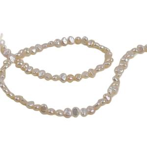 Perle d'eau douce naturelle rose de forme baroque, double face, 5-6 mm, perle bouton, perle en vrac, matière première semi-finie - Product Image 5