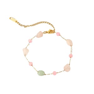 กำไลข้อมือเซอร์โคเนียธรรมชาติทรงไม่สมมาตรสไตล์ยุโรปอเมริกันสำหรับผู้หญิง ทอง 18k สแตนเลสสตีล ไทเทเนียมสตีลสุดหรู - Product Image 5