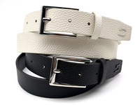 Ceinture décontractée en fausse fourrure écologique de la série Colorful avec logo métallique en alliage et boucle ardillon argentée