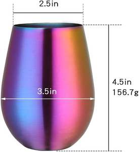 แก้วไวน์304สแตนเลสสตีล550มล. ชั้นเดียว/สองชั้นแก้วไวน์โลหะแบบสั่งทำโลโก้ได้ตามต้องการ - Product Image 3