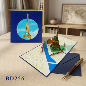 Tarjeta Pop-up de la Torre Eiffel, Superventas, Diseño Personalizado, Estilo Hecho a Mano, Manualidades de Papel, Regalo de Acción de Gracias - Product Image 6