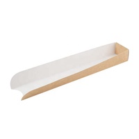 Bandejas plegables de papel Kraft biodegradable para servir perros calientes, contenedores reciclables de diseño abierto para perritos calientes