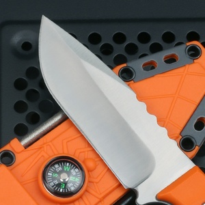 Cuchillo Táctico de Supervivencia Profesional para Bricolaje, con Brújula, Funda de Cuero, Acero Inoxidable y Plástico, para Camping y Caza al Aire Libre - Product Image 2