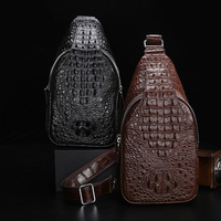 Petits sacs à bandoulière en cuir d'alligator véritable de crocodile de haute qualité personnalisés rétro pour hommes sacs de poitrine à bandoulière pour hommes