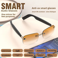 Lunettes intelligentes sans monture, anti-UV, audio par conduction aérienne, Bluetooth 5.4, commande tactile, chargement Type C, étanches et résistantes à la transpiration, IA intelligente