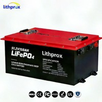 Batterie Lithium LiFePO4 51.2V 150AH à Décharge Profonde Grade A Marine avec BMS Intelligent CAN Bus, Bornes M8, 6000+ Cycles, CE RoHS IP67, OEM ODM