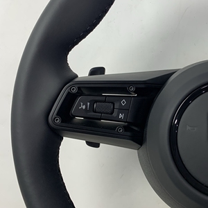 Volante de Coche Personalizado de Fibra de Carbono con Base Plana y Cuero Rojo, Compatible con <span class=keywords><strong>Porsche</strong></span> Panamera, <span class=keywords><strong>Macan</strong></span>, Cayenne, 918, 911, 718, 970, 971 - Product Image 2
