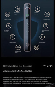 <span class=keywords><strong>Assistant</strong></span> Domestique : Nouveauté 2026 – Serrure Intelligente pour Portes Antivol avec Reconnaissance Faciale 3D et Interphone Vidéo - Product Image 5