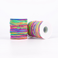 Ruban élastique rond coloré en polyester tricoté imprimé pour couture, 100 % polyester