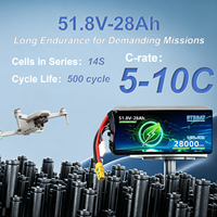 Baterai Drone 51.8V 14S 28000mAh-50000mAh Paket Baterai UAV untuk Inspeksi Industri, Pengiriman, dan Operasi Pelatihan