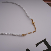 Collier ras du cou personnalisé élégant avec pendentif lettres A-Z initiales nom imitation perle