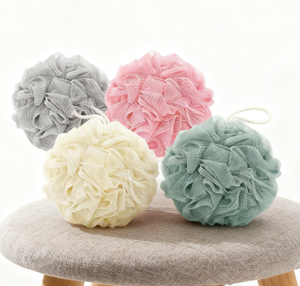 Colorful <strong>Simple</strong> Long Soft Mesh Shower Ball with Hanging Loop PE Material for Gentle Face <strong>Exfoliation</strong> - Product Image 4