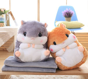 Niedliche Tier weiche 2 in 1 Reise decke und Kissen Set Plüsch Hamster Decke für Kinder Erwachsene Home Decor - Product Image 6