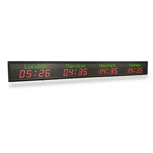 [customization] Intelligent Chip Precise Timing Programmable LED Digital World Clock Led Wall Clock Hotel Area Clock