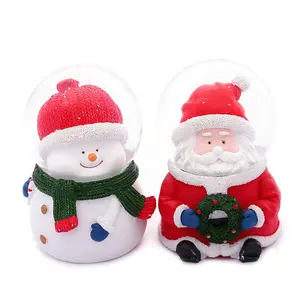 Santa Claus Snowman thắp sáng trang trí quả cầu tuyết Giáng sinh Giáng sinh Quả cầu tuyết pha lê long lanh bóng cho giáng sinh năm mới