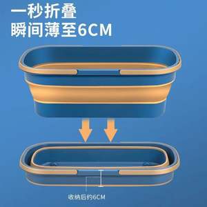 Foldable Plastic Mop <b>Bucket</b> Royal Blue Large Portable With Square Wringer Single <b>Bucket</b> For Household Cleaning JS 9016 1 - Product Image 2