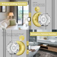 Boutons de porte en verre cannelés de style moderne style mortaise antique avec broche pour portes intérieures