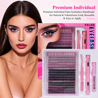 Extensions de cils mixtes 8mm-16mm, 300 pièces, 10D 20D 30D, en plateau, avec dissolvant de colle, distributeur OEM ODM