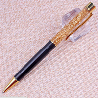 Stylos à bille à paillettes dorées à prix d'usine bon marché, stylo flottant créatif, stylo à bille liquide à feuille d'or pour cadeaux promotionnels