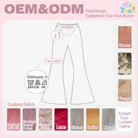 Pantalon évasé imprimé cactus pour enfants, style bohème, coupe cloche, en maille douce extensible, décontracté, pour filles, style western