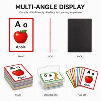 Tarjetas de Vocabulario del Alfabeto con Emparejamiento de Letras y Actividades de Aprendizaje con Imágenes, Tarjetas Magnéticas para Aprender el Alfabeto