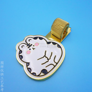 Custom Cartoon Metal Pen <b>Clip</b> Zinc Alloy 40mm Gold Color Anti Loss Design - Product Image 2