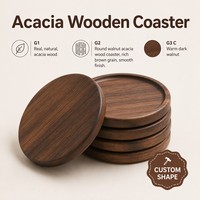 Échantillon gratuit Offre Spéciale nous Noyer tasse à thé de haute qualité Acacia en bois forme personnalisée sous-verre pour tasse à café
