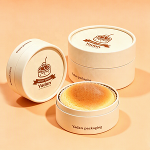 Envase Cilíndrico de Cartón para Pastel de Queso con Logotipo Personalizado, de Grado Alimenticio, para Repostería, Postres, Caja de Embalaje de Tubo de Papel Kraft - Product Image 2