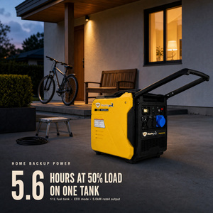 Générateur onduleur à onde sinusoïdale pure 5,5 kW, enroulement 100 % cuivre, protection contre les surcharges, mode éco, démarrage à distance pour appareils électroniques sensibles - Product Image 4