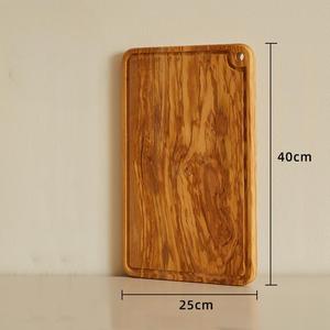 Tabla de Cortar de Madera de Olivo Natural para Queso y Charcutería, Madera Maciza con Ranura para el Hogar y Restaurantes - Product Image 2