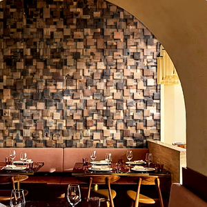 Panel de Pared de <span class=keywords><strong>Madera</strong></span> Maciza de Nogal Negro Americano, Mosaico 3D, Ecológico, Impermeable, Decoración Interior Moderna con Textura, para Hoteles y Oficinas en el Hogar - Product Image 2