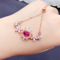 Bracelet à maillons en argent sterling 925 plaqué or 18 carats avec topaze grenat péridot 5x7mm, tendance, vente en gros d'usine, unisexe pour hommes et femmes