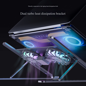 Coussin <span class=keywords><strong>de</strong></span> refroidissement en aluminium portable <span class=keywords><strong>support</strong></span> pour ordinateur portable OEM vente en gros <span class=keywords><strong>tablette</strong></span> pliable réglable avec deux ventilateurs USB matériau en alliage d'aluminium - Product Image 4