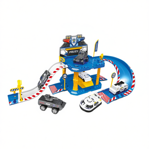 ชุดของเล่นรถตำรวจจำลอง Sos Police Station ขนาด 1:64 พร้อมรถและรางสำหรับเด็กอายุ 3 ปีขึ้นไป - Product Image 1