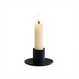 Modern <b>Black</b> Metal Taper Candle Holder Minimalist Iron <b>Candlestick</b> Stand Decorative Table Candle Holder for Home Decor - Product Image 1