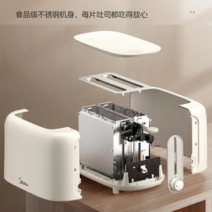 Grille-pain électrique Midea 2 tranches avec contrôle de brunissage réglable pour usage domestique - Product Image 4