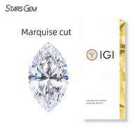 Starsgem Gevşek Elmas IGI Sertifikalı 1.0ct 1.5ct 2ct DEF Renk VVS VS CVD Laboratuvarda Yetiştirilmiş Elmas