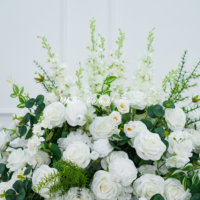 Prix d'usine, vente en gros personnalisée, décoration florale artificielle en soie, 90 cm, magnifique boule de fleurs artificielle blanche de grande taille