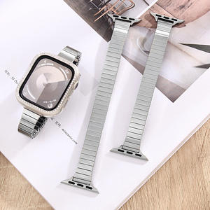 สายนาฬิกาสำหรับผู้หญิงสายเดี่ยวสุดหรูสายนาฬิกาสเตนเลส304บางแ<span class=keywords><strong>ล</strong></span>ะระบายอากาศได้ดีดีไซน์ใหม่สำหรับ Apple S10-Wholesale - Product Image 1