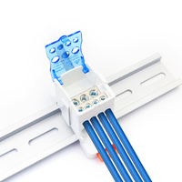 Conector de Barra Colectora de Latón WUKK 80A, Bloque de Terminales de Distribución de Energía Eléctrica Unipolar Universal con Tornillo para Riel DIN